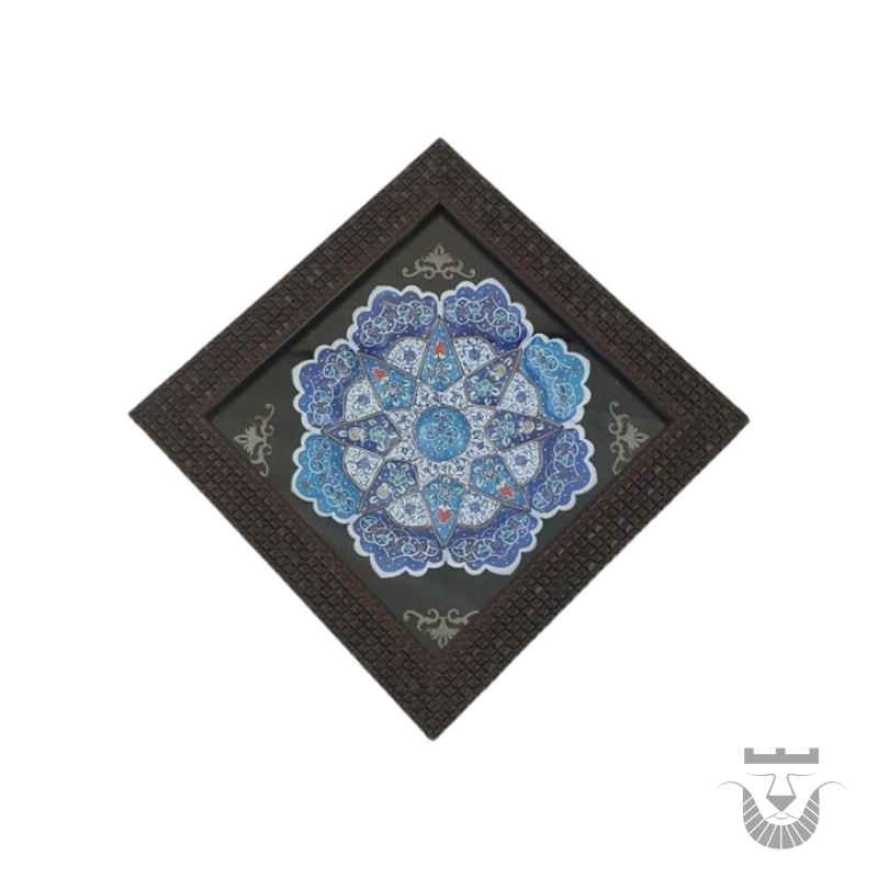 Persian Enameled Plate with Elegant PVC Frame