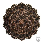 Persian Hammered Copper Plate: Floral and Bird Design