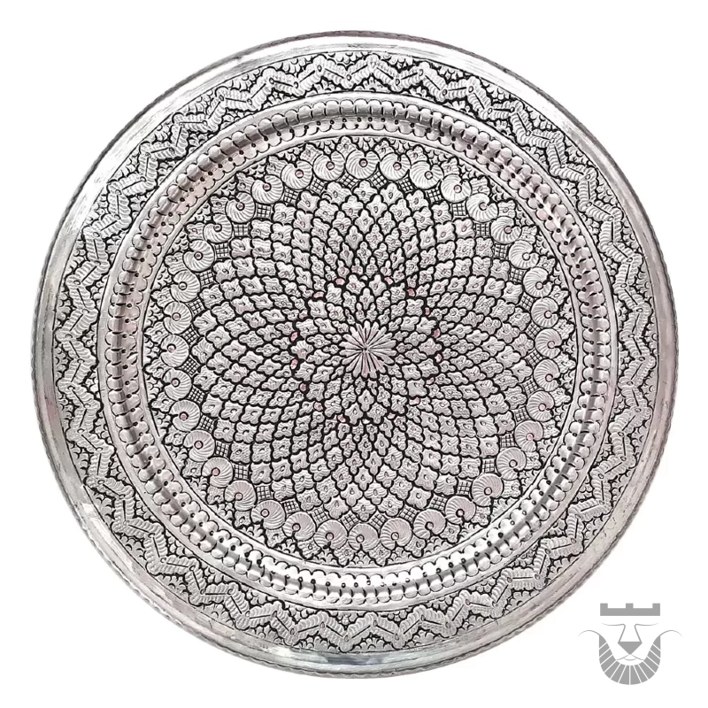 Elegant Persian Engraved Copper Tray