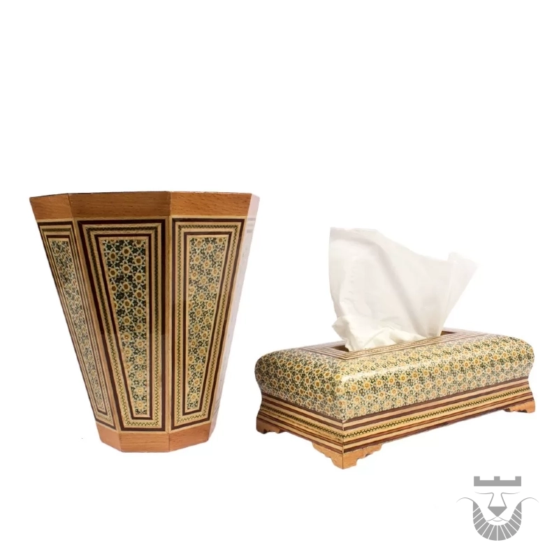 Traditional Persian Home Decor: Wastebin & Tissue Box