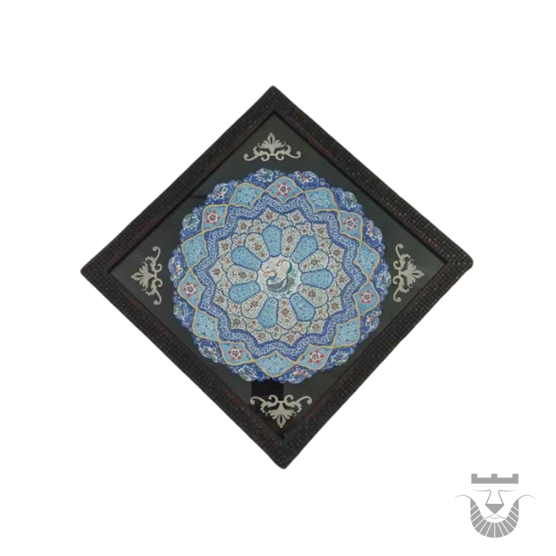 Handcrafted Persian Enamel Plate with PVC Frame