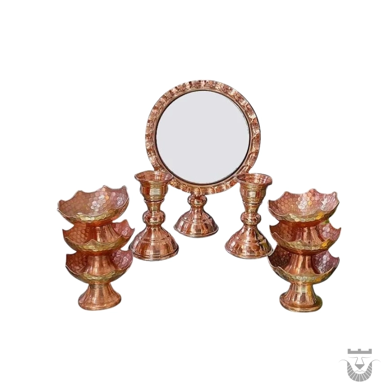 Iranian Haft Seen Set: Octagonal Copper Set