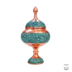Beautiful Turquoise-Inlaid Persian Chocolate Dish