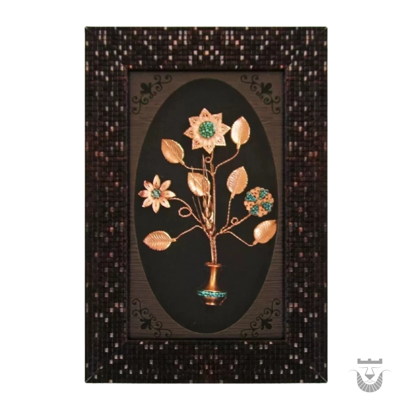 Persian Flower Tableau: Copper and Turquoise