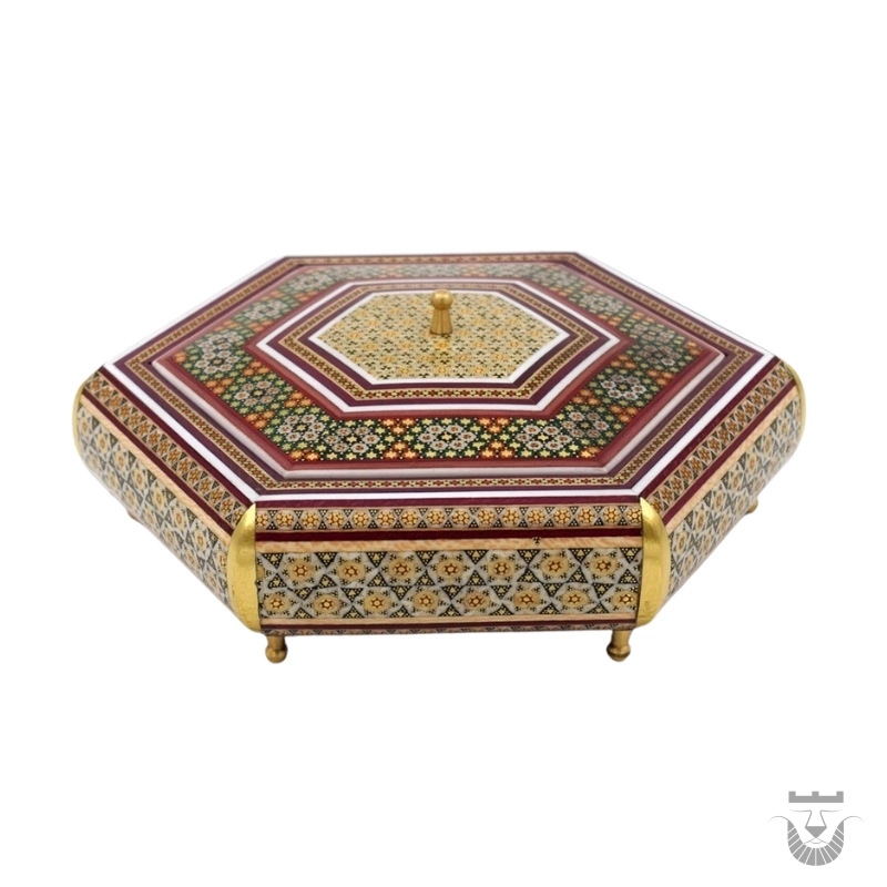 Hexagonal Khatamkari Bonbon Dish