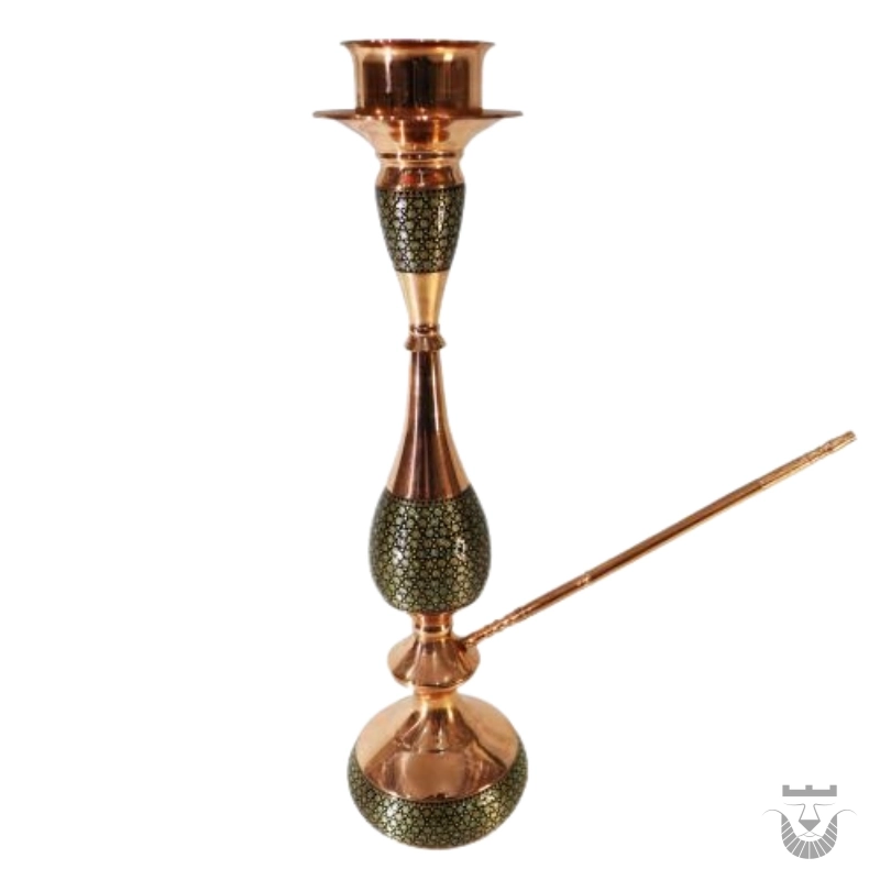 Persian Hookah: Copper with Intricate Inlay Work