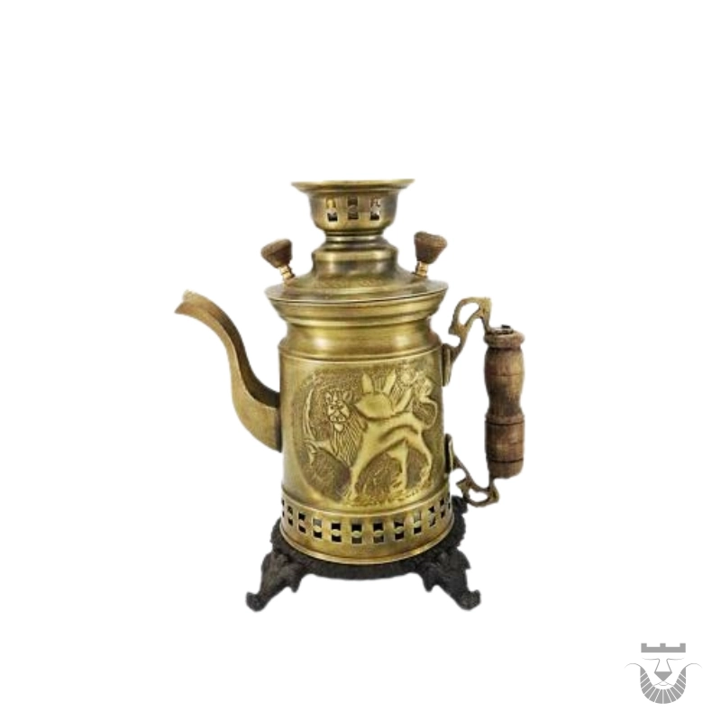 Iranian Samovar: Antique Brass Charcoal - 1.5 Liters