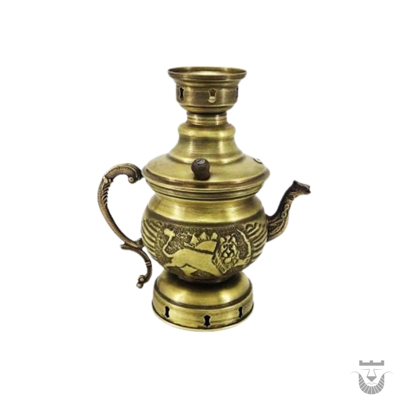 Persian Kettle: Antique Brass Charcoal - 1.5 Liters