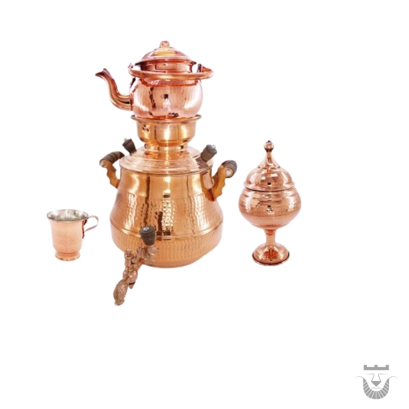 Elegant Zanjan Copper Stovetop Persian Samovar Set