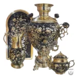 Luxury Copper Samovar with Diamond-Cut Design - 6 Liters