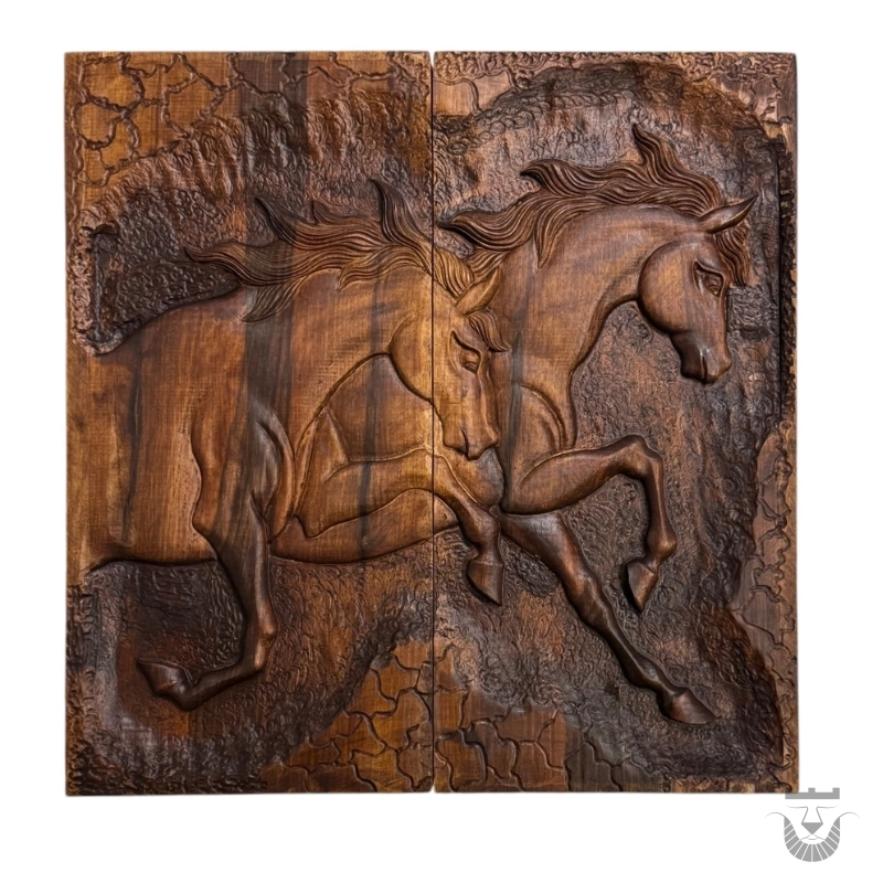 Handcrafted Persian Backgammon with Horse Design