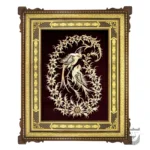 Hand-Engraved Persian Bote Jegheh with Khatam Frame