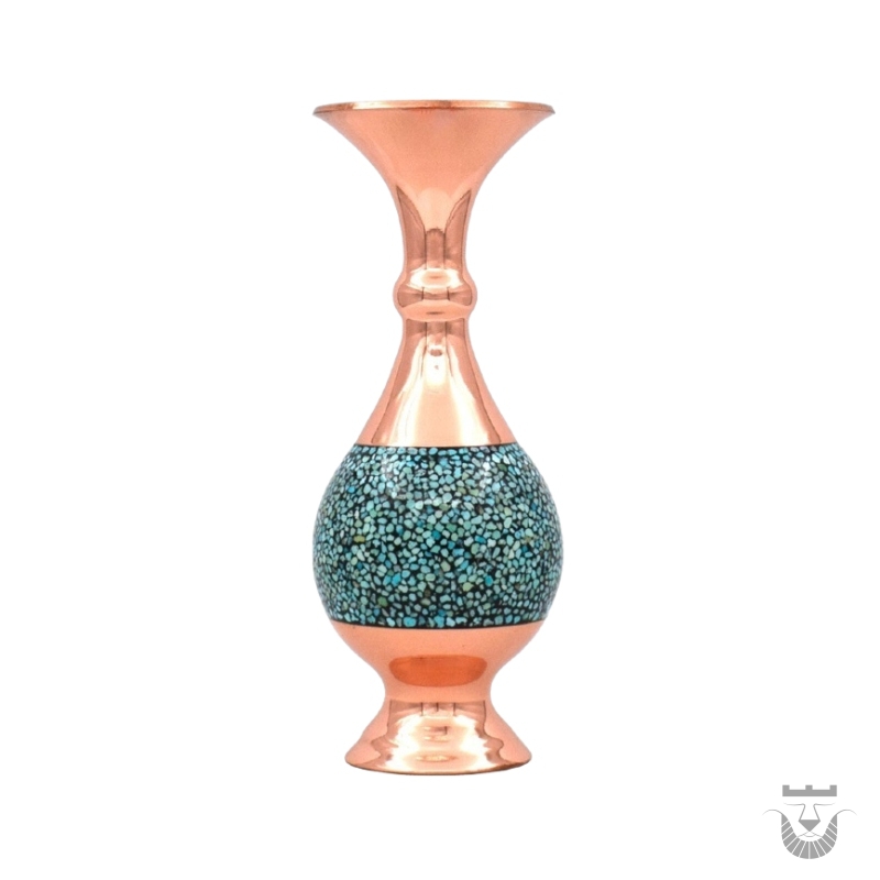 Persian Vase: Copper Turquoise Inlaid