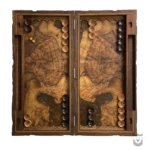Handcrafted Wood Backgammon Set: Adam and Eve Design