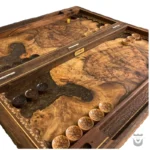 Handcrafted Wood Backgammon Set: Adam and Eve Design