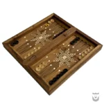 Persian Lion Backgammon Board: Intricate Carved Design