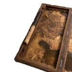 Handcrafted Wood Backgammon Set: Adam and Eve Design
