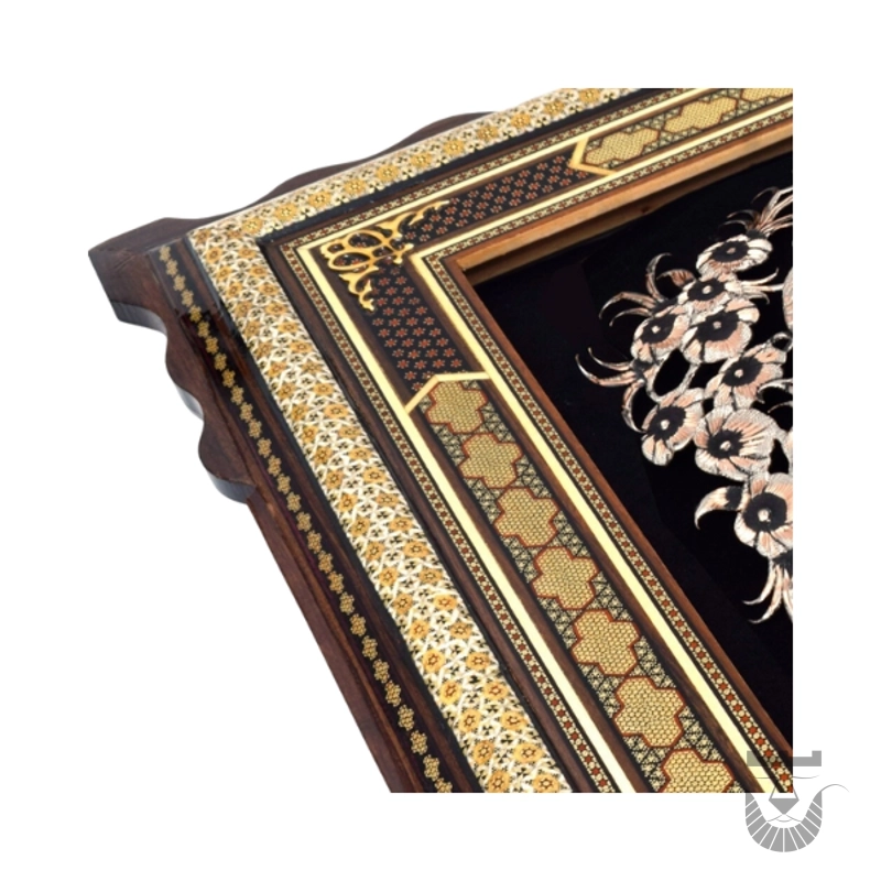 Persian Hand-Engraved Copper Wall Decor: Birds & Flowers