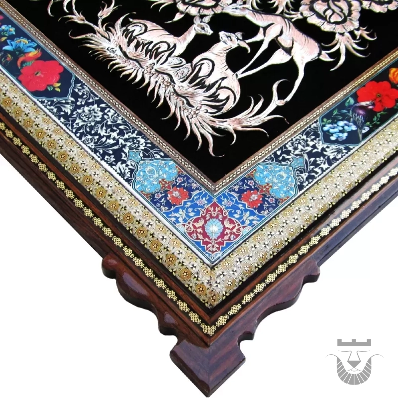 Persian Ghalamzani Wall Art: Floral & Bird Design