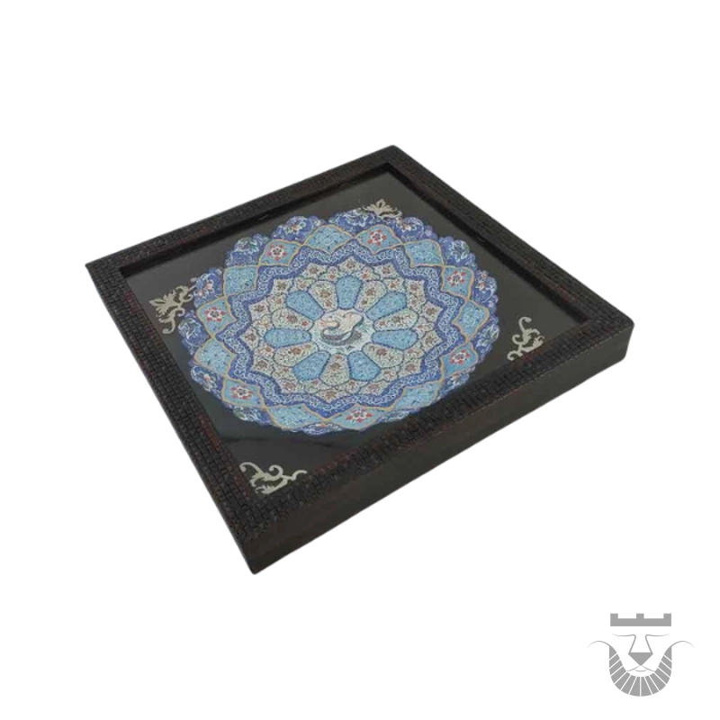 Handcrafted Persian Enamel Plate with PVC Frame