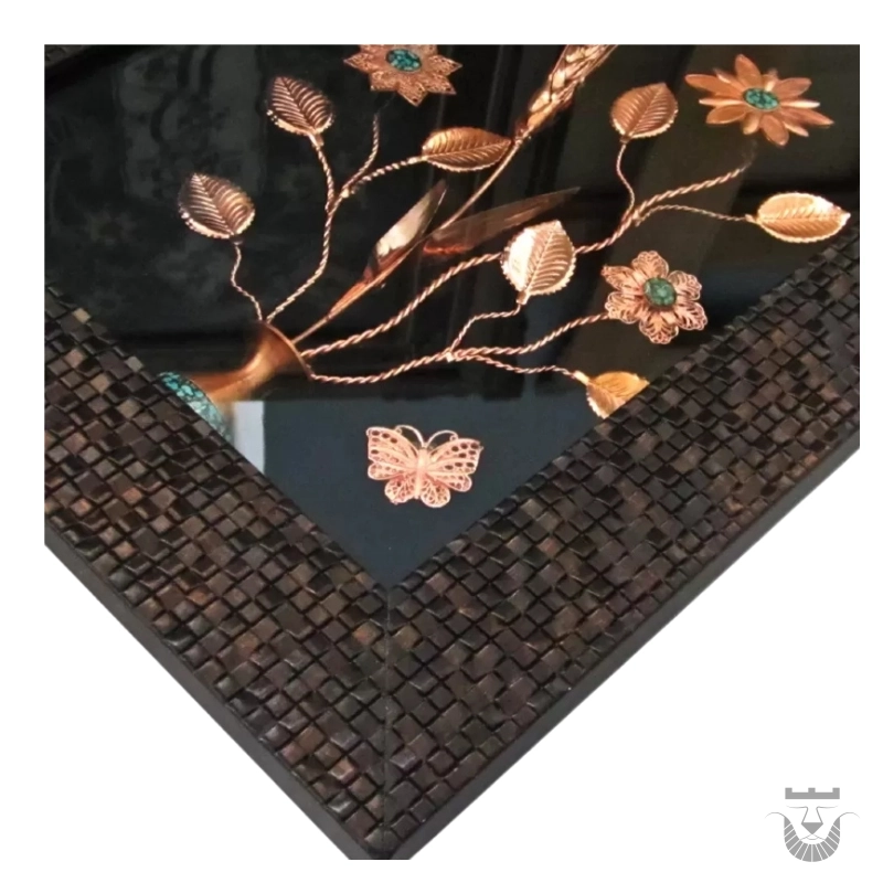 Persian Flower Tableau: Copper and Turquoise