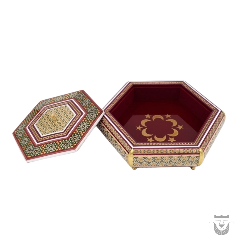 Hexagonal Khatamkari Bonbon Dish