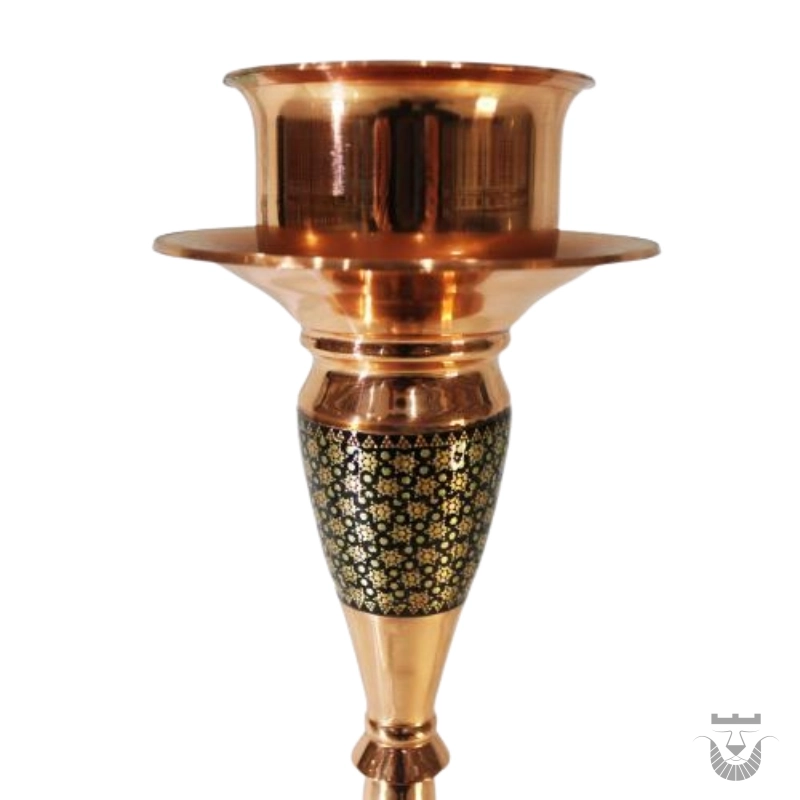 Persian Hookah: Copper with Intricate Inlay Work