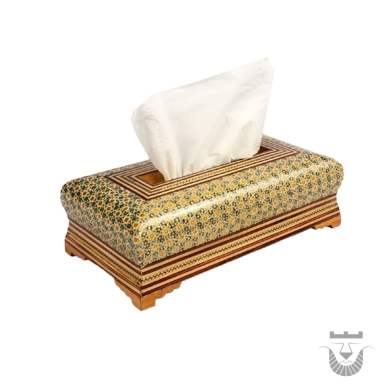 Persian Khatam Gift Set: Wastebin, Tissue, & Cutlery