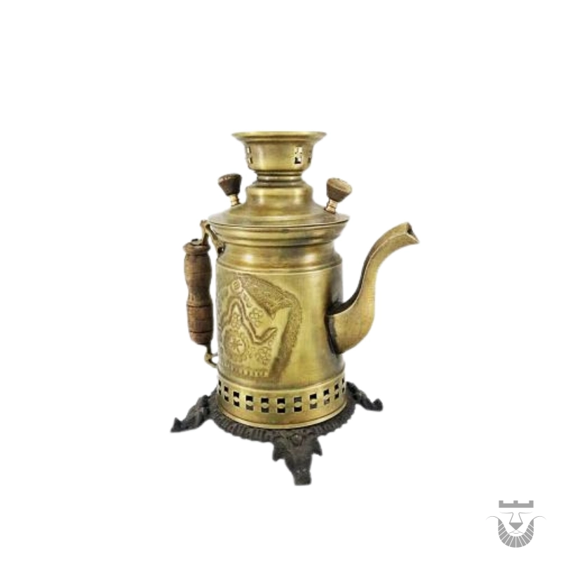 Iranian Samovar: Antique Brass Charcoal - 1.5 Liters