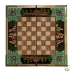 Persian Intarsia Backgammon: Polo & Architecture