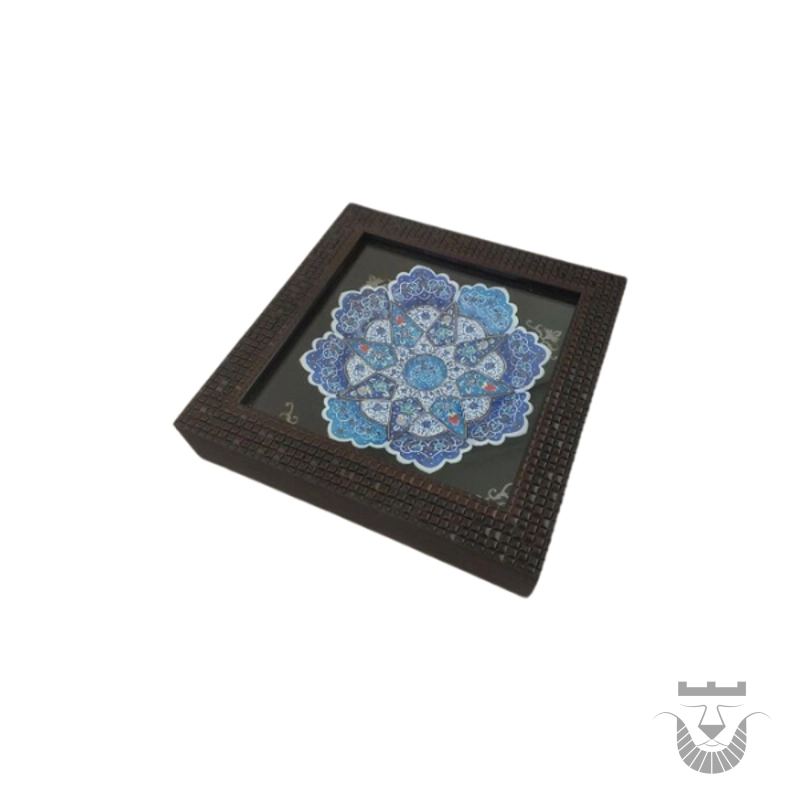 Persian Enameled Plate with Elegant PVC Frame