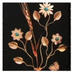 Persian Flower Tableau: Copper and Turquoise