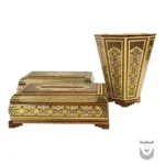 Persian Luxury Khatam Set: Wastebin, Tissue, & Cutlery