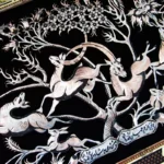 Persian Ghalamzani Wall Art: Floral & Bird Design
