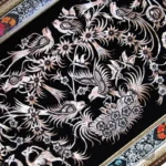 Persian Ghalamzani Wall Art: Floral & Bird Design