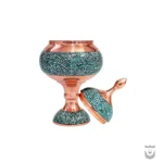 Persian Chocolate Dish and Vase Set: Turquoise Inlay
