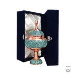Beautiful Turquoise-Inlaid Persian Chocolate Dish