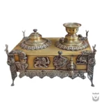 Authentic Zanjan Brass Samovar with Lion & Sun Design