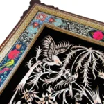 Persian Ghalamzani Wall Art: Floral & Bird Design