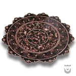Persian Hammered Copper Plate: Floral and Bird Design