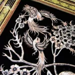 Persian Ghalamzani Wall Art: Floral & Bird Design