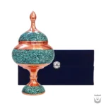 Beautiful Turquoise-Inlaid Persian Chocolate Dish