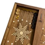 Persian Lion Backgammon Board: Intricate Carved Design