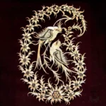 Hand-Engraved Persian Bote Jegheh with Khatam Frame
