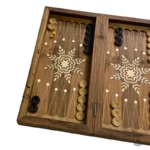 Persian Lion Backgammon Board: Intricate Carved Design