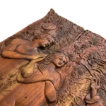 Handcrafted Wood Backgammon Set: Adam and Eve Design