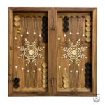 Persian Lion Backgammon Board: Intricate Carved Design
