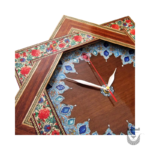 Persian Drops Eight-Pointed Star Khatamkari Clock