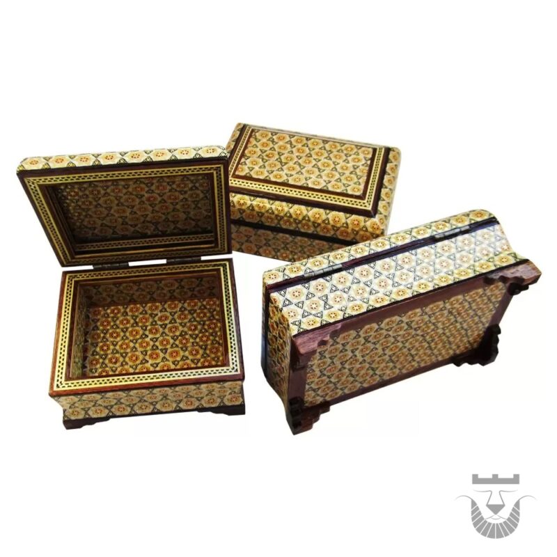 Persian Drops Elegant 3-Piece Khatam Jewelry Box Collection