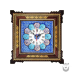 Persian Drops Enameled Clock with Khatamkari Frame